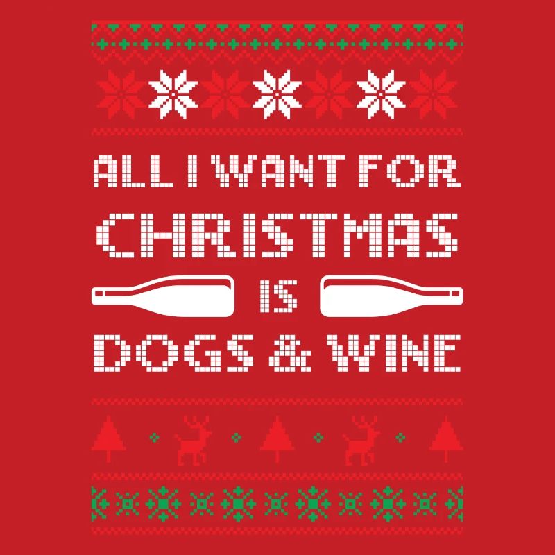Vilain pull de Noël Chiens et vin