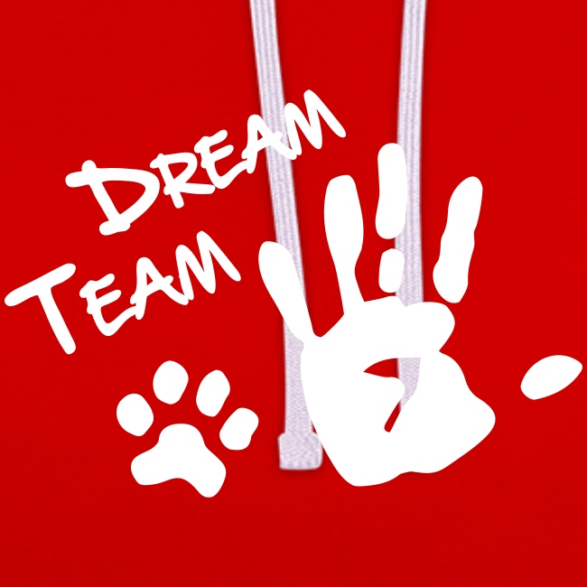 Dream Team Hand Hundpfote - Kontrast-Hoodie