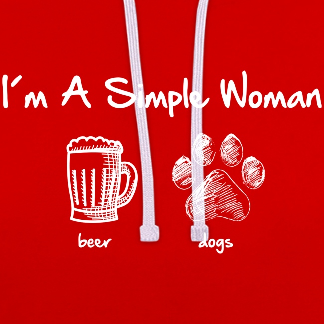 Vorschau: simple woman beer white - Kontrast-Hoodie