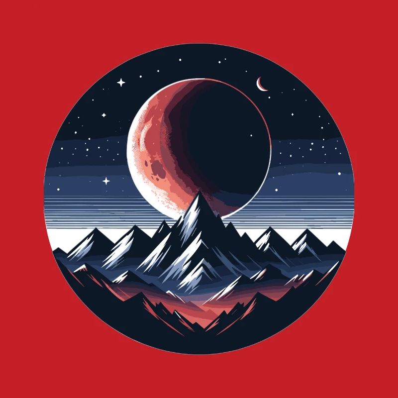Moonlight over mountain range