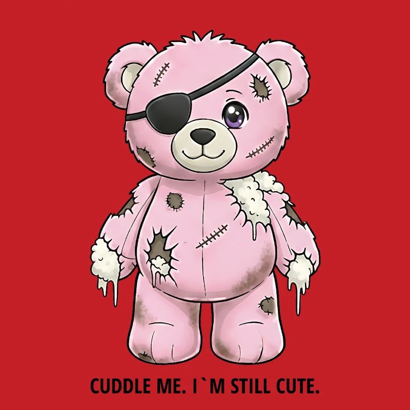 Patchwork Pinker Teddybär mit Augenklappe