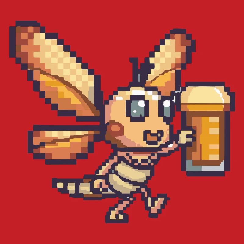 Libellule bière pixel