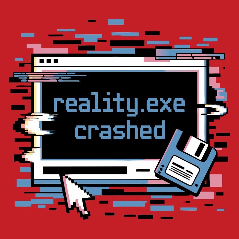 Reality.exe Crashed Retro Pixel Design