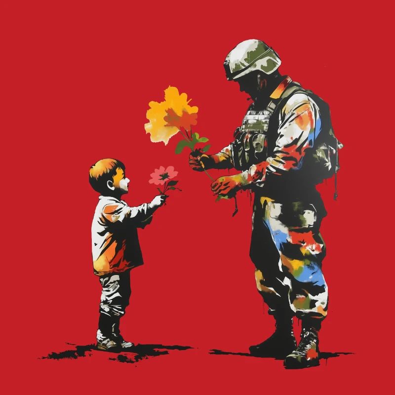 Graffiti de fleur de paix
