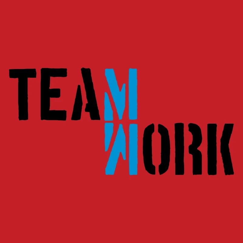 Blue Teamwork Shadow Mirrored Logo Design Crew