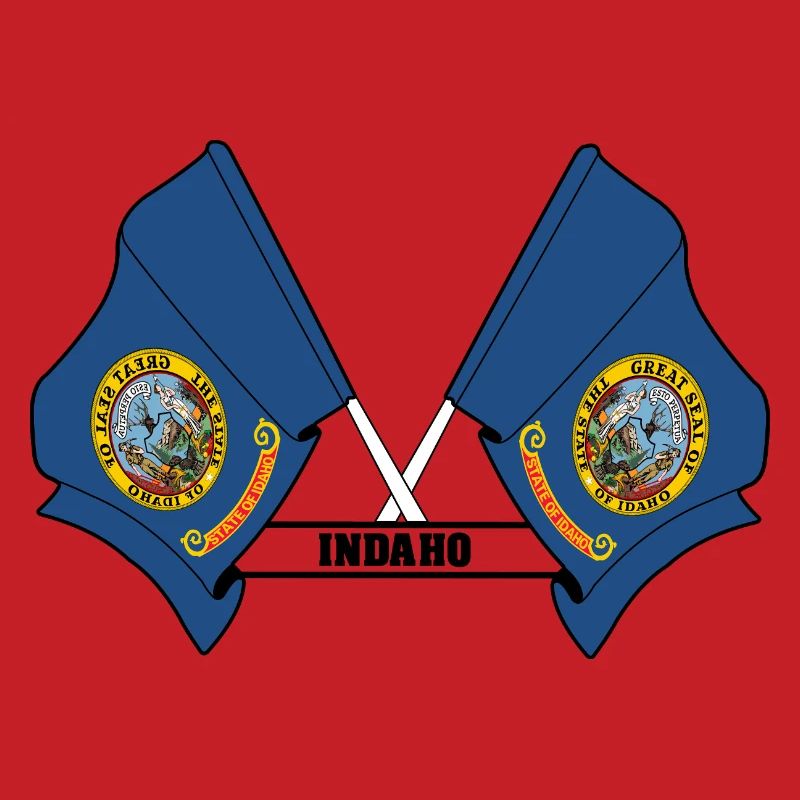 Two flags text INDAHO