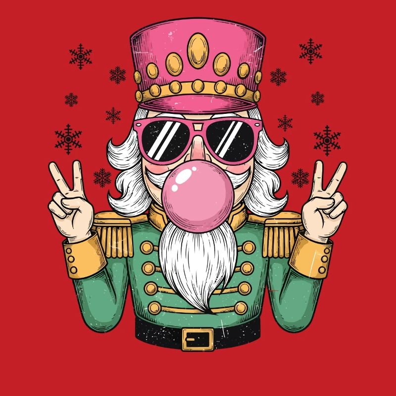 Nutcracker blows chewing gum