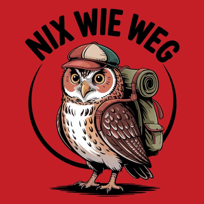 Wander-Eule mit Rucksack
