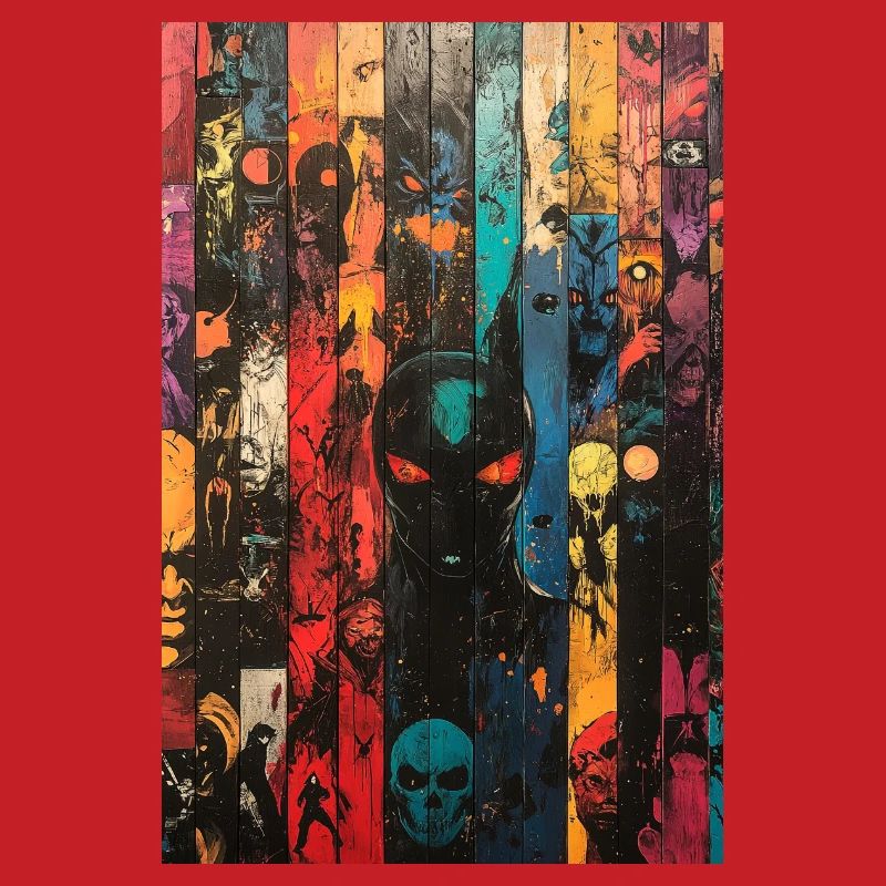 Farbige Schädel-Panel-Kunst