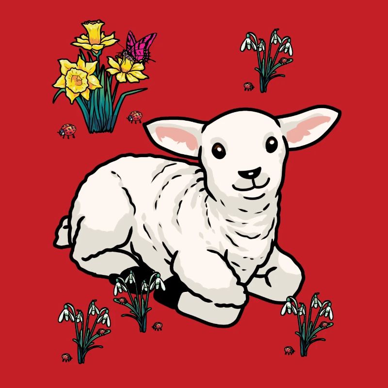 Happy Easter Nature Spring Lamb Ungulates Sheep