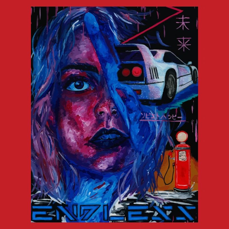 Conception acrylique Cyber Punk Synthwave