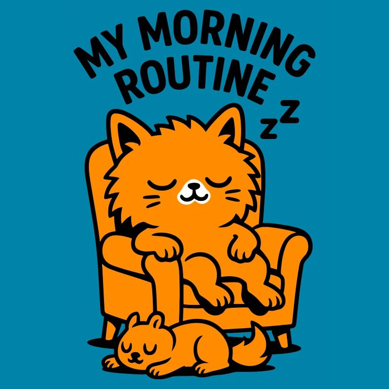 Routine matinale chat
