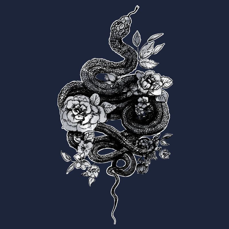 Snake - Ball Python - Retro Tattoo Look