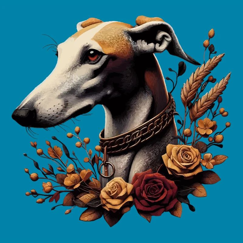 Greyhoundkopf Herbstrosenkranz