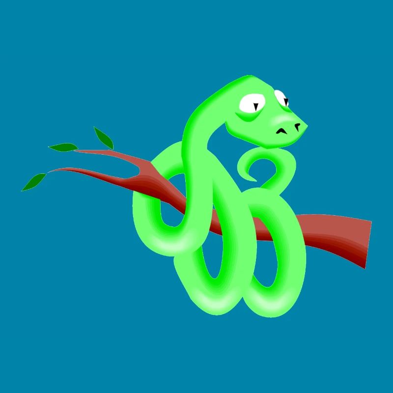 Schlangen Comic Kinder Geschenk Niedlich Python