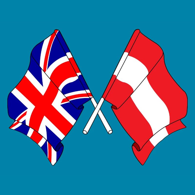 Drapeau de l’Angleterre, drapeau de l’Autriche