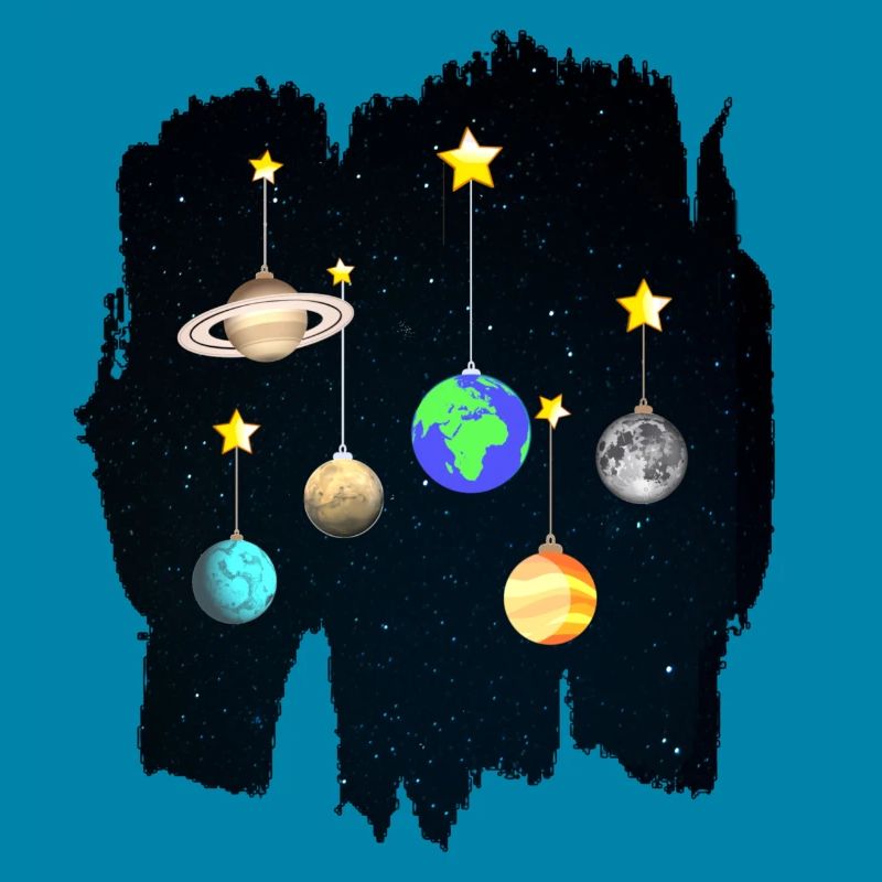 Weihnachtskugel Stern Planeten Himmel