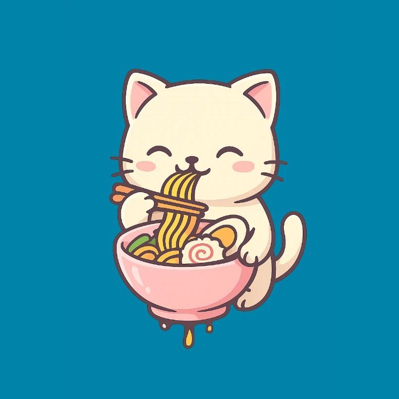 Chats mignons avec conception de salade de pâtes