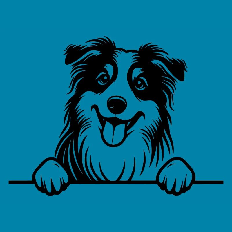 Peeking Australian Shepherd Vector