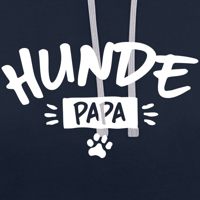 Vorschau: Hunde Papa - Kontrast-Hoodie