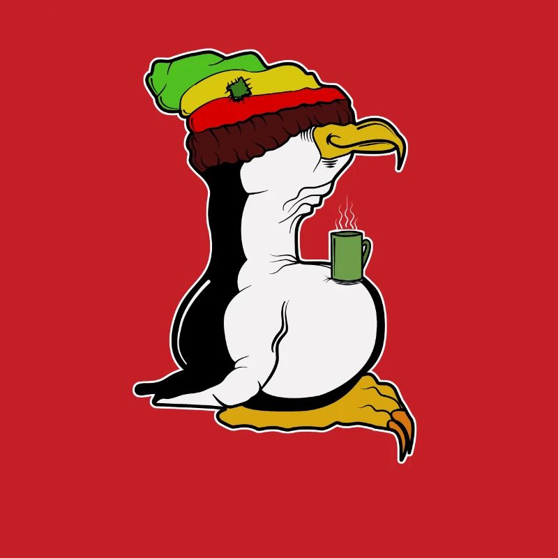 Tux Linux Penguin Coffee Break Computer Geek Rasta