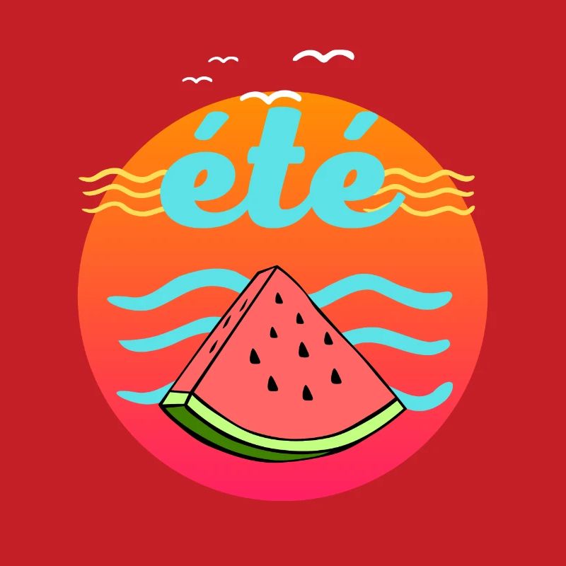 plage vacances à la mer été cercle pastèque soleil