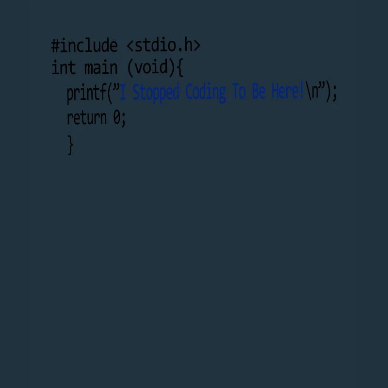 J'ai arrêté de coder pour être ici. programme
