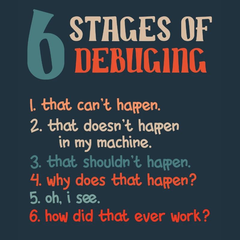 Funny Stages Of Debugging Developer Programmer