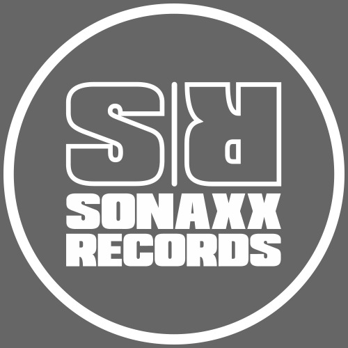 Sonaxx Records Logo weiss (rund) - Kontrast-Hoodie