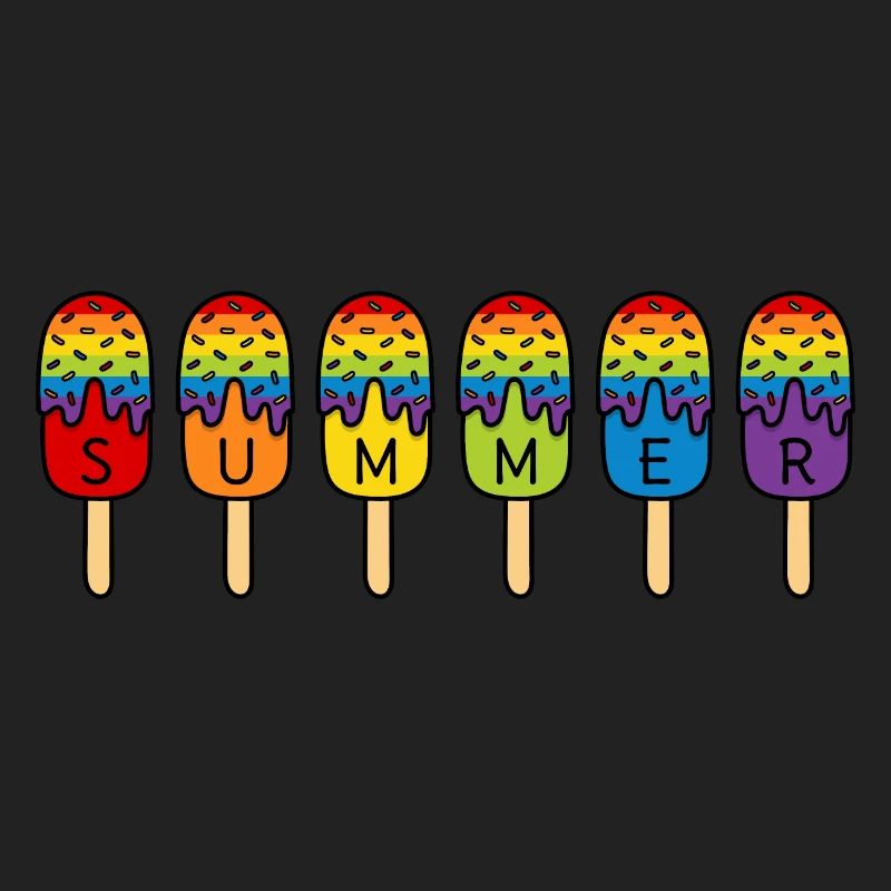 Summer - Regenbogen - Eis essen - Sommer - Eis