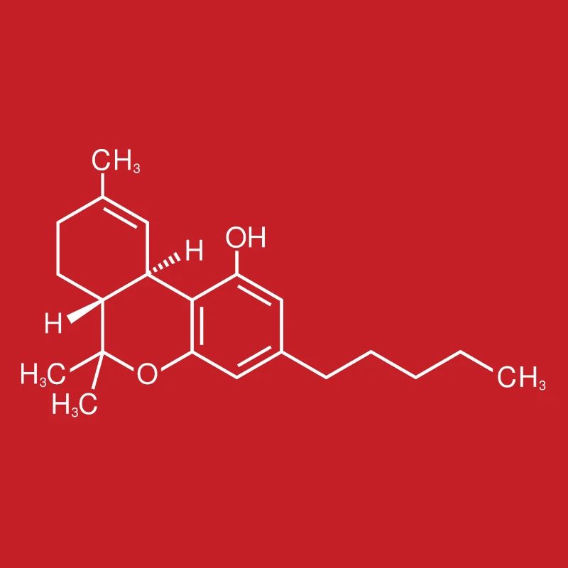 Formule structurelle de la molécule de THC