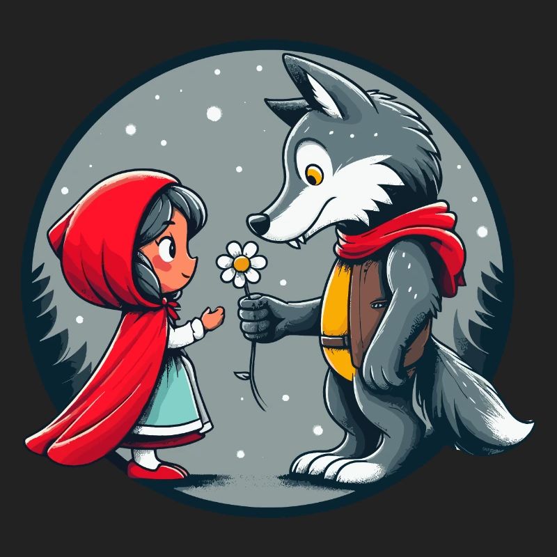 Rotkäppchen Wolf Märchen Kinder Blume Märchenfigur