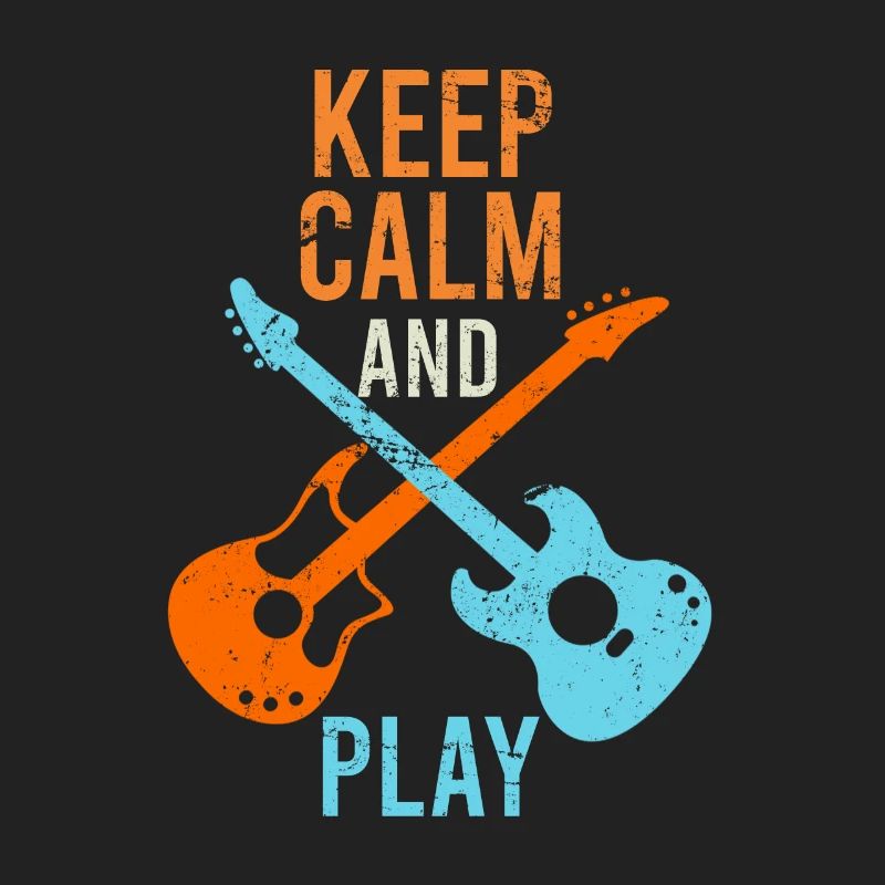 E-Gittare Guitaristes sort keep calm
