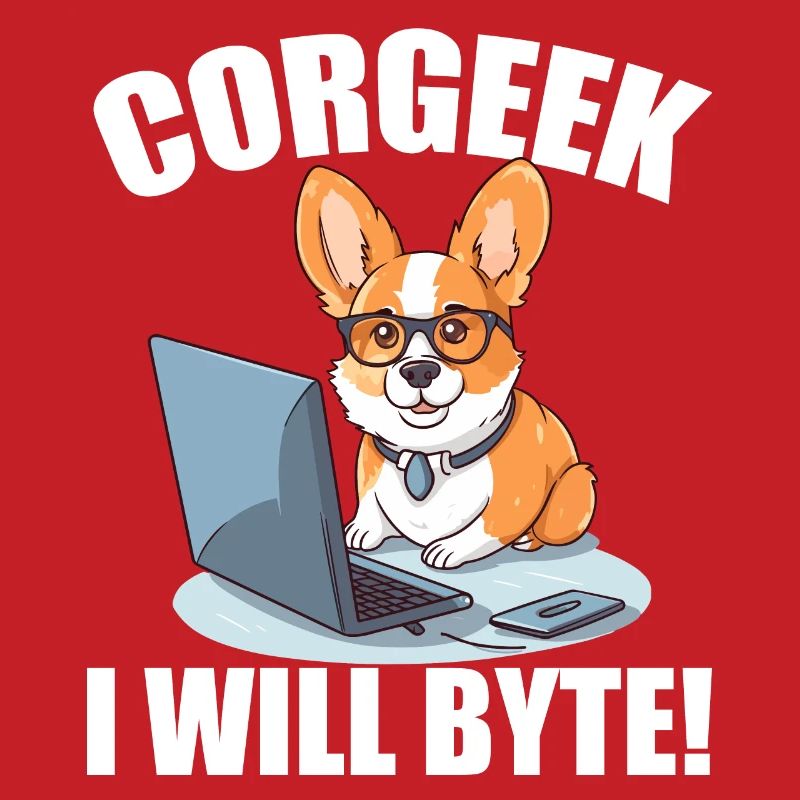 Corgi mit Brille I Will Byte Computerfreak Corgeek