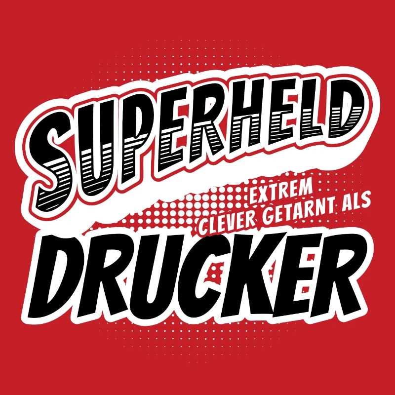 Superheld, clever getarnt als Drucker