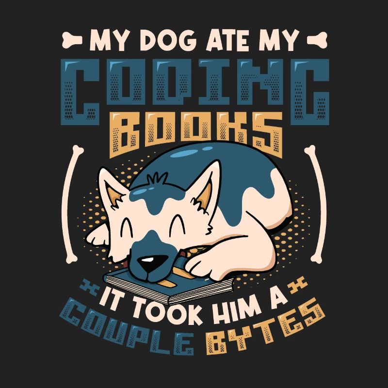 Dog Bytes Code Computer Joke Programming