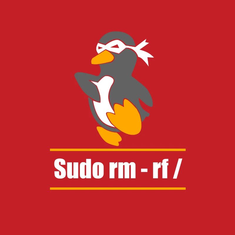Tux Linux Penguin Sudo Rm Rf Geek Hacker