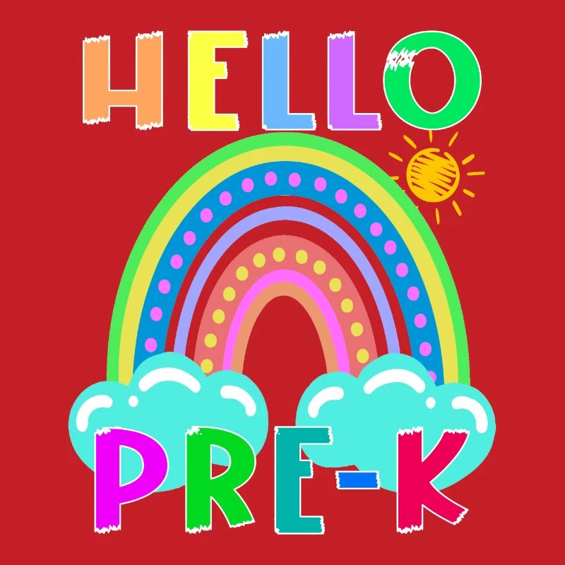Hello PRE-K Boho Rainbow Team Vibes Back To School