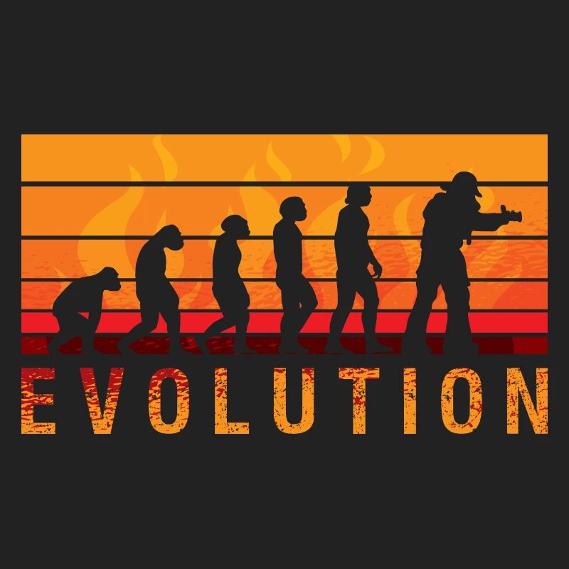 Evolution Firefighter Retro Firefighter Profession