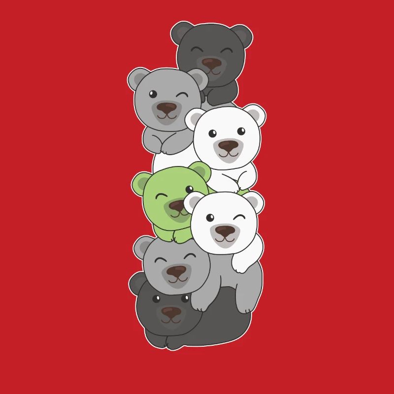 Agender Flag Pride LGBTQ Cute Bear Stack