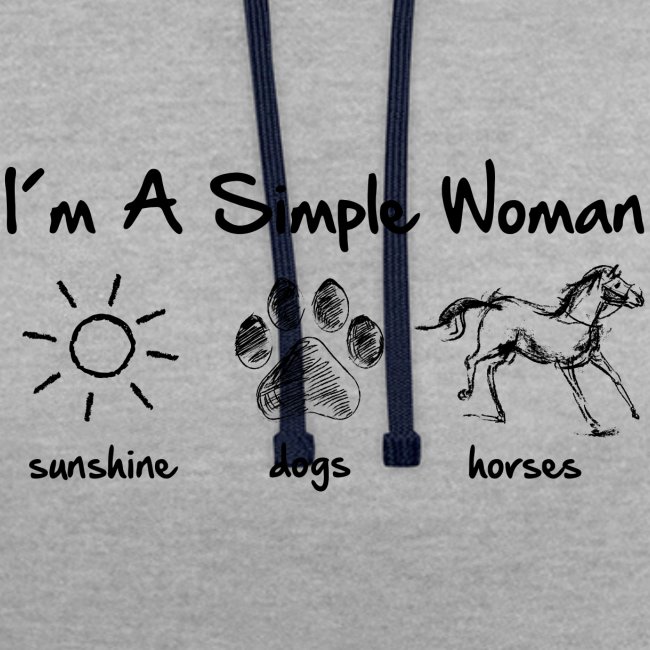 Vorschau: simple woman horse dog - Kontrast-Hoodie