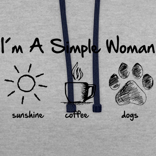 Vorschau: simple woman dog - Kontrast-Hoodie