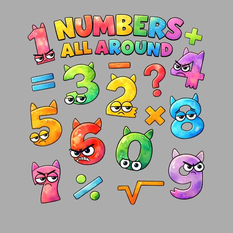 Rainbow Math Faces & Numbers