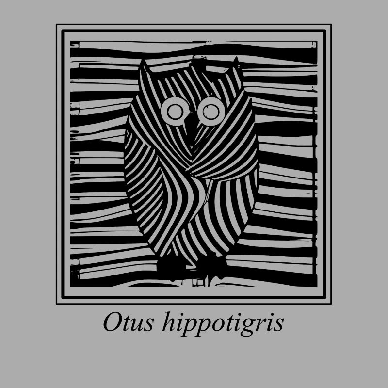 Eule oder Uhu im afrikanischen Zebra-Design