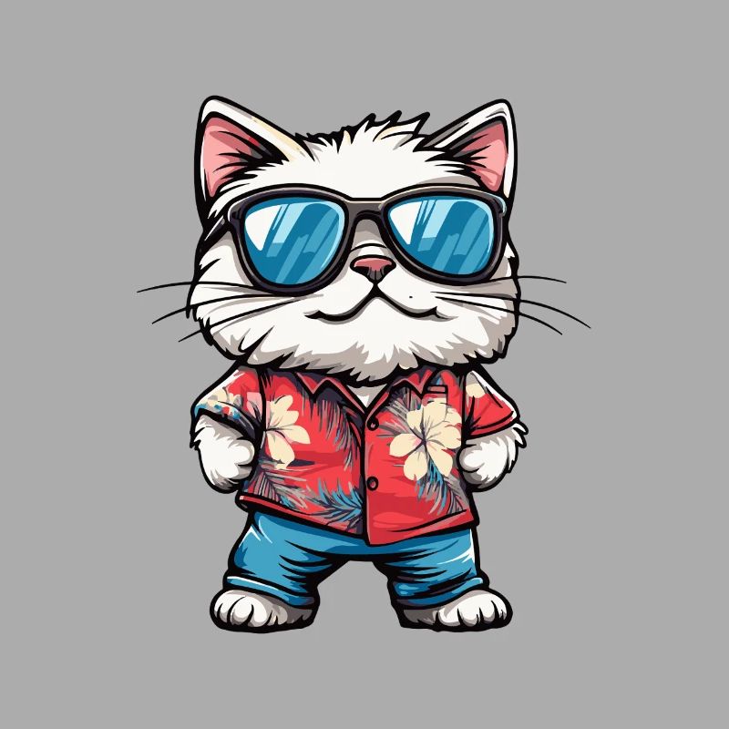 Katze Comic Cool Sommer