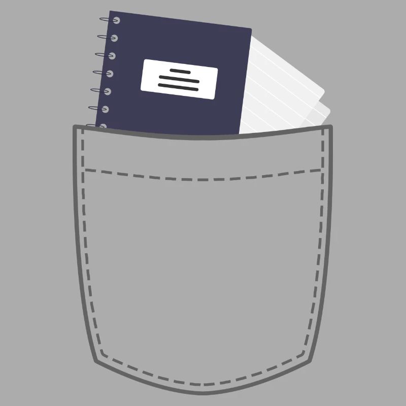 Breast pocket with notebook