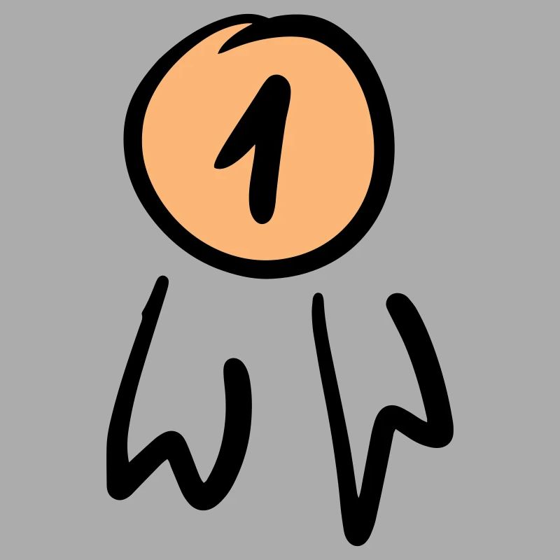 First place badge / order. Scrawl.