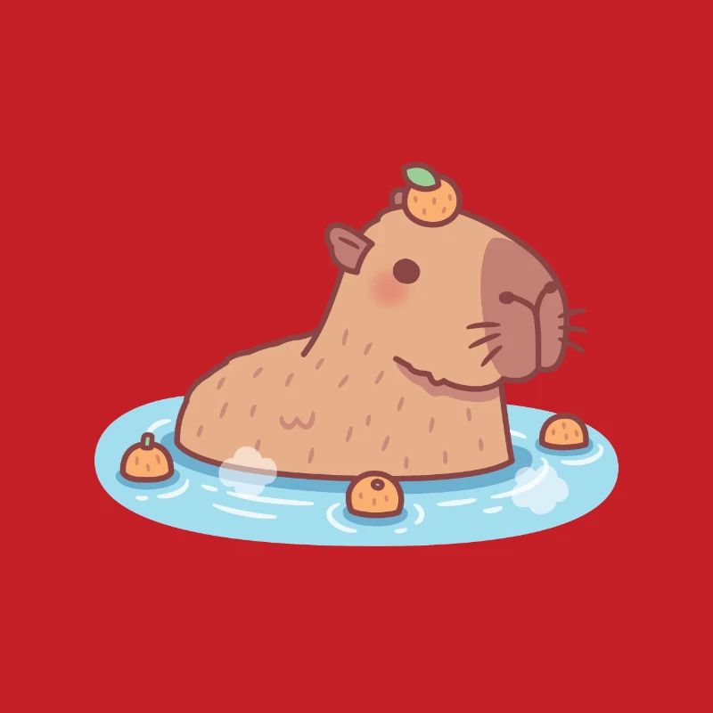 Mignon Capybara Chilling Dans la source chaude