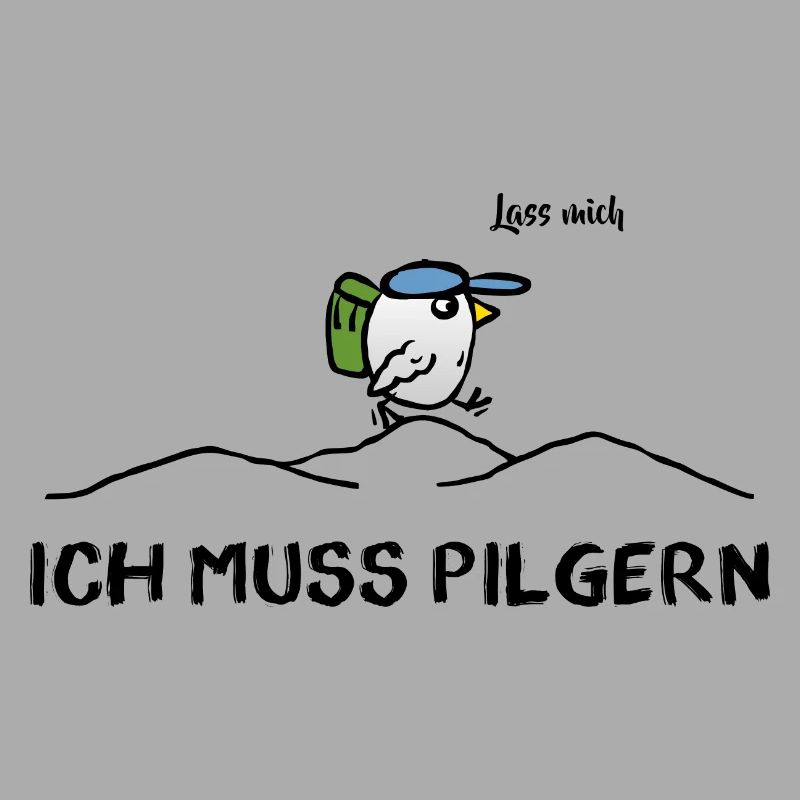 Vogel mit Rucksack - Lass mich - Ich muss pilgern