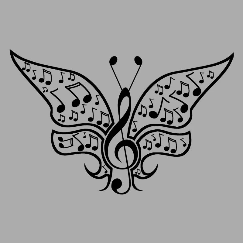 Funny Butterfly musical notes